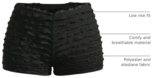 Vista 4 de SHENHE Pantalones cortos con volantes para mujer, lindos Bloomers de tiro Negro