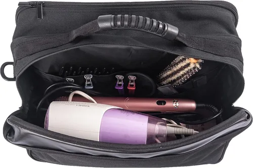 Vista 5 de Bolsa de herramientas de peluquería para peluquería de gran capacidad, equipo de pelo de poliéster, organizador de hombro, kit de aseo