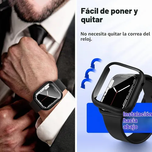 Vista 7 de Goton - Funda impermeable para Apple Watch 38 mm Series 3 2 1, protector de pantalla de vidrio templado, protección completa de policarbonato duro