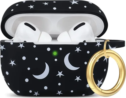 Vista 85 de Compatible con funda AirPods Pro 2019, Gawnock Funda de silicona suave y flexible para funda AirPods Pro para mujeres y niñas con llavero (Caqui)