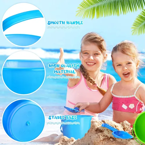 Vista 3 de Junkin 36 juegos de juguetes de arena de playa a granel, incluye pala de arena con cubo de 6.3 pulgadas, pala de playa, cubos de plástico y cubos