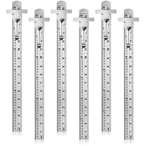 Vista 9 de 2 piezas de regla de bolsillo de 6 pulgadas 15 cm, regla de precisión flexible de acero inoxidable con clips desmontables, regla de bolsillo
