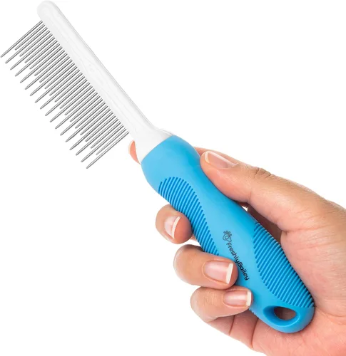 Vista 7 de Peine de aseo para cabello largo y rizado en perros y gatos - Cepillo desenredante superior para mascotas - Elimina y evita el pelo enmarañado