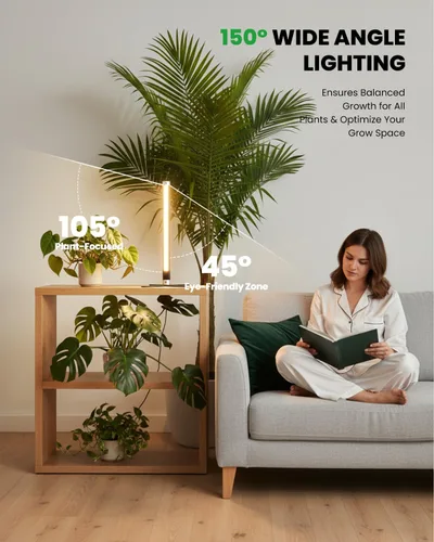 Vista 2 de SJZX - Luz de cultivo para plantas de interior, 40 LED de espectro completo con temporizador, luz de cultivo de alta PPFD, luz de cultivo vertical