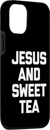 Vista 3 de iPhone 14 Jesus & Sweet Tea - Divertida funda de Jesús religioso cristiano católico