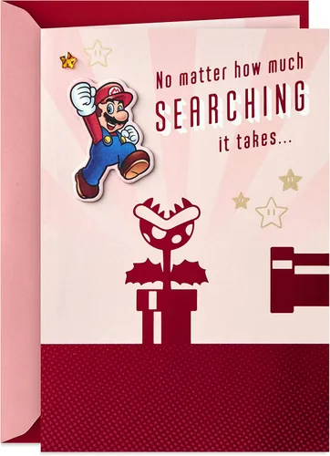 Vista 5 de Hallmark Pokémon Anniversary Card, Love Card (Pikachu, I Choose You) & Nintendo Super Mario Valentine's Day Card for Husband, Wife, Boyfriend