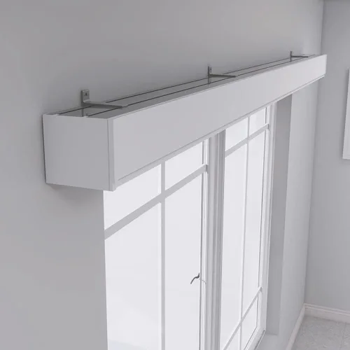 Vista 7 de zshine Riel de cortina doble 4 en 1 con pelmet (montaje en pared gris)
