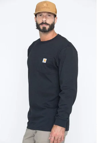 Vista 2 de Carhartt - Camisa de ajuste holgado para hombre, pesada, de manga larga y con bolsillo