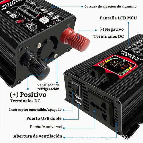 Vista 6 de Kit de panel solar de 110 V/220 V 300 W, inversor de generador solar completo, controlador de 300 W, panel fotovoltaico de 30 A, sistema de red Negro