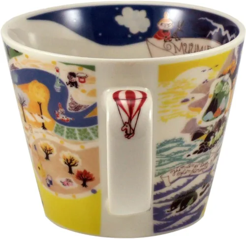 Vista 3 de Taza de sopa con diseño del mapa del Valle de Moomin Yamaka Japón