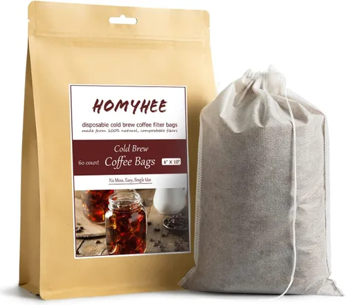 Vista 9 de Filtros desechables para café de preparación en frío – 50 paquetes de calcetines de filtro de un solo uso, bolsas de infusión de malla fina