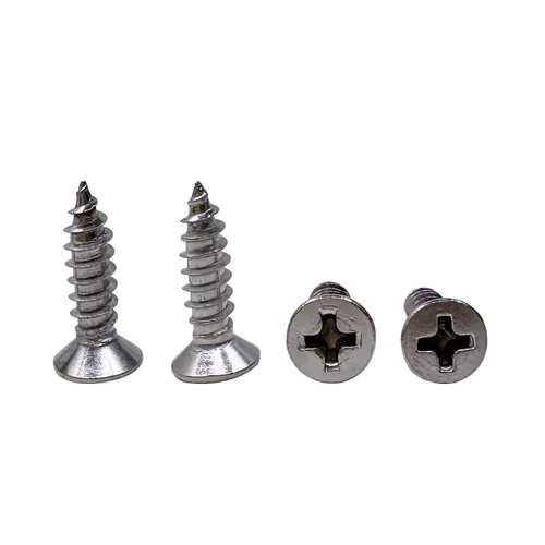 Vista 28 de Tornillos de madera M4x10mm, tornillo Phillips de cabeza plana de acero inoxidable, tornillo autorroscante de cabeza avellanada Phillips