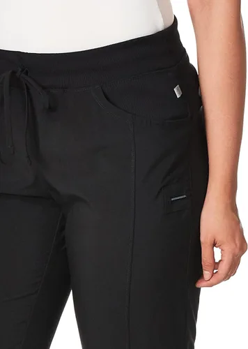Vista 2 de Cherokee Infinity Pantalón con cordón de ajuste, estilo medico, tiro bajo, pierna recta para mujer