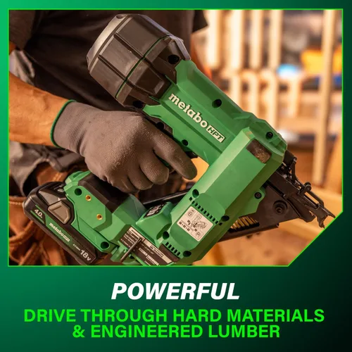 Vista 17 de Metabo HPT Kit de Clavadora de Marcos Inalámbrica MultiVolt de 18V de 30° con Cinta de Papel, Clavadora de Marcos de 3-1/2", Herramienta Eléctrica