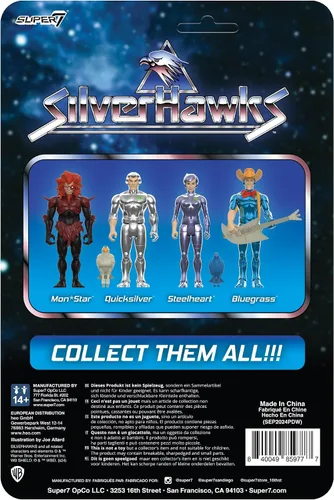 Vista 4 de Super7 SilverHawks Bluegrass (Versión de juguete) Figura de reacción - Figura de acción de SilverHawks de 3.75" con accesorio, coleccionables