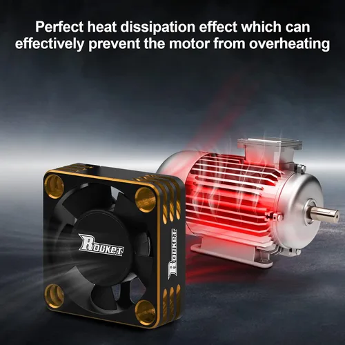 Vista 4 de Ventilador de enfriamiento del motor RC Disipador de calor del motor 28000RPM ESC Ventilador de enfriamiento para coche RC 1/8 1/10 1/12 escala 540