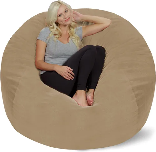 Vista 48 de Chill Sack Bean Bag Funda para silla, 3 pies, microgamuza - Oliva