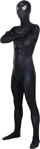Vista 3 de COGUCI Black Halloween Cosplay Costume Breathable Stretchy Spandex Material Suit for AdultKids