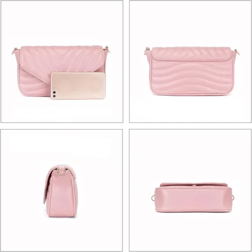 Vista 5 de Bolsos cruzados acolchados pequeños para mujer, elegantes bolsos de diseñador y bolsos con monedero, incluyendo bolsa de 2 tamaños, S
