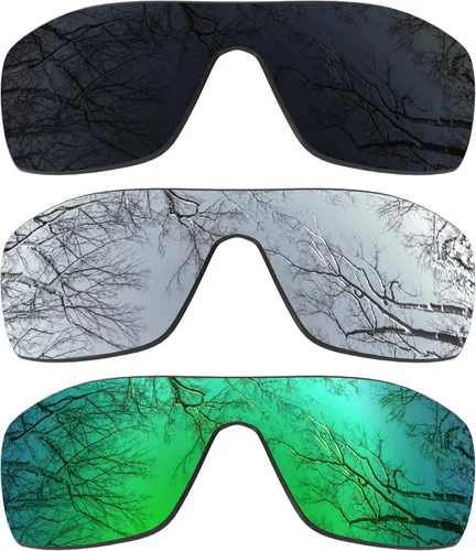 Vista 14 de ToughAsNails 3 pares de lentes de repuesto polarizadas para Oakley Oil Rig Pack-BS25 Cromo negro y plateado y oro de 24 quilates