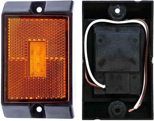 Vista 3 de CZC AUTO Luces LED de color ámbar laterales selladas, sumergibles, reflectores de holgura, luces impermeables para remolque de 12 V, para barco