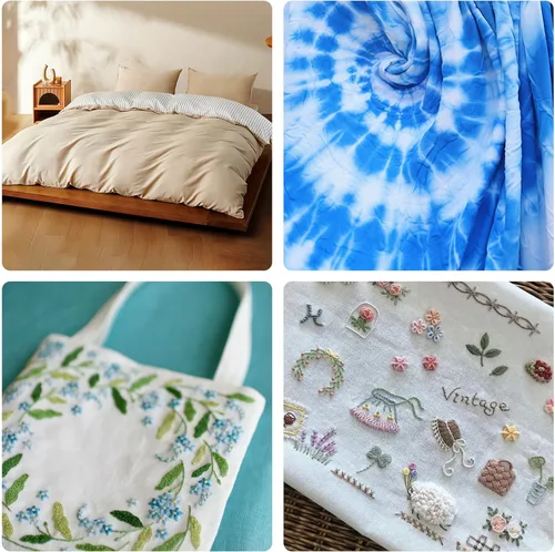 Vista 7 de Tela de Algodón Azul Bebé para Coser de 59 Pulgadas de Ancho, Tela de Popelina de Algodón 100% Natural por Yarda, Material de Algodón Suave
