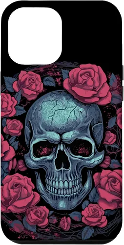Vista 6 de Funda para iPhone 14 Skull and Roses Red Floral Dark Goth Horror Skull Case