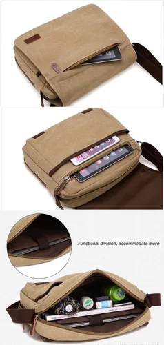 Vista 4 de Sechunk Vintage Canvas Messenger Cross body bag Shoulder bag