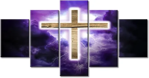 Vista 9 de TUMOVO Decoración de pared de iglesia cristiana de 3 paneles, imágenes de la resurrección de Jesús para sala de estar, dormitorio, cocina