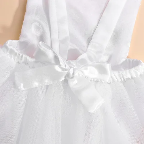 Vista 7 de Conjunto de ropa para bebés recién nacidos de Halloween sin mangas fantasma mameluco tutú vestido de lentejuelas body calentadores de piernas