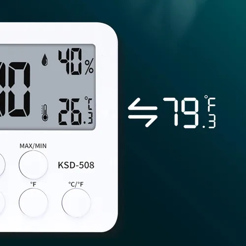 Vista 8 de Termómetros de habitación para interiores Termómetro higrómetro digital LCD, termómetro de temperatura ambiente, monitor de temperatura ambiente