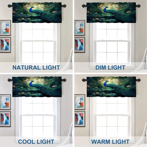 Vista 344 de Batmerry American Flag Ink Dot Blackout Tier Curtains, Red Blue White Stars Abstract Thermal Insulated Half Curtain Rod Pocket Small Valance for