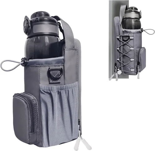 Vista 13 de Bolsa magnética de gimnasio para hombres y mujeres, soporte magnético para botella de agua para gimnasio, bolsa de gimnasio pequeña, regalos de Negro