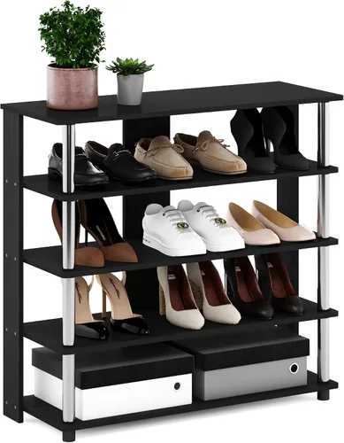 Vista 12 de Furinno Zapatero vertical compacto, organizador de zapatos estrecho de 8 niveles, almacenamiento de zapatos independiente, estante de zapatos