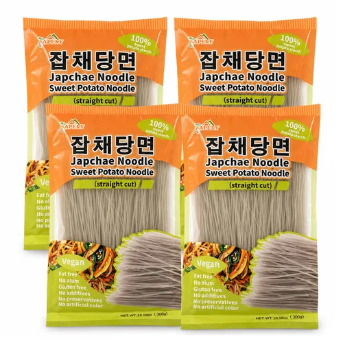 Vista 8 de APEXY Fideos de vidrio de batata corte recto, fideos japchae, pasta de fideos coreanos, sin grasa y sin gluten, 100% almidón de batata, sin
