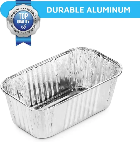 Vista 5 de MontoPack Sartenes desechables de aluminio para pan Tamaño estándar profundo de 15.2 x 8.9 cm, recipientes de papel de aluminio extra grueso
