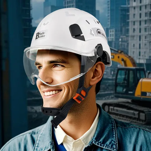 Vista 6 de Casco de Seguridad de Construcción con Visera Casco Duro ABS Cascos Duros de Ventilación Ajustable Protección de Cabeza de Trabajo Industrial