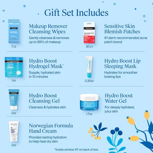 Vista 5 de Neutrogena Set de 7 días de cuidado de la piel (valor de $56.00), esenciales para el cuidado diario de la piel: lavado facial, humectante facial