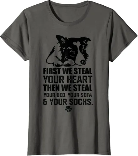 Vista 8 de Border Collie Steal Your Heart Steal Your Bed - Camiseta de sofá, Gris
