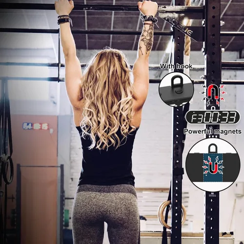 Vista 4 de Temporizador de gimnasio LED portátil, reloj de entrenamiento para HIIT Tabata Fitness en casa, garaje, al aire libre. Múltiples funciones