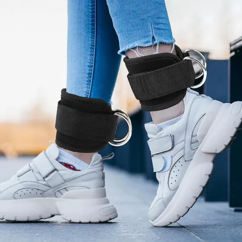 Vista 7 de 2 correas de levantamiento de pesas con anillo D, muñequeras ajustables para gimnasio, muñequeras acolchadas, para máquinas de cable