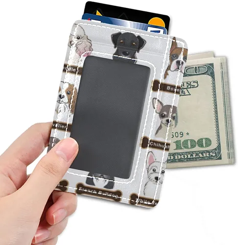 Vista 4 de Cartera minimalista delgada, bolsillo frontal RFID bloqueo de cuero titular de la tarjeta de crédito, Multi 19
