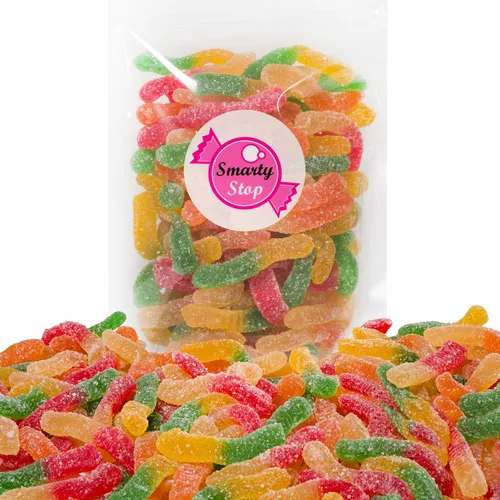 Vista 2 de Smarty Stop Gummy Worm Candy - Bocadillo comestible de confitería con sabor a fruta (gusano aguamarina, 2 libras (paquete de 1))