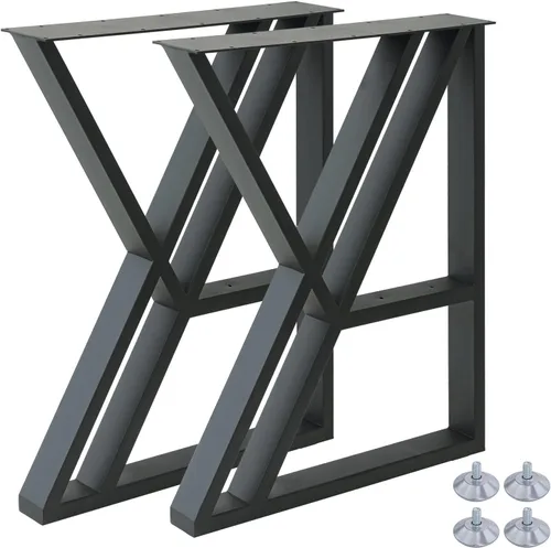 Vista 16 de Juego de 2 patas de escritorio de metal, patas de mesa en forma de T resistentes de 28 pulgadas de alto x 16 pulgadas de ancho, patas de metal