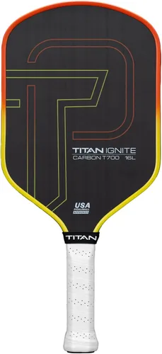 Vista 9 de Titan Ignite - Paleta de pickleball de fibra de carbono para jugadores principiantes y mejoradores - Cara de fibra de carbono cruda T700, punto