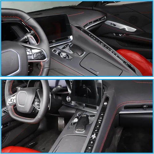 Vista 4 de Cubierta de protección de la cabeza de la perilla de la palanca de cambios, ABS, 1 unidad compatible con Corvette C8 Stingray 2020 2021 2022 2023