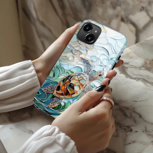 Vista 2 de LUMARKE Funda para iPhone 14/iPhone 13, lindo Y2K floral, carga inalámbrica Mosaico Tortuga Shell