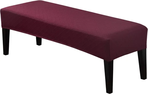 Vista 33 de Fundas de banco de comedor de jacquard tapizado de elastano elástico, funda de banco de alta elasticidad, protectores de banco extraíbles y lavables