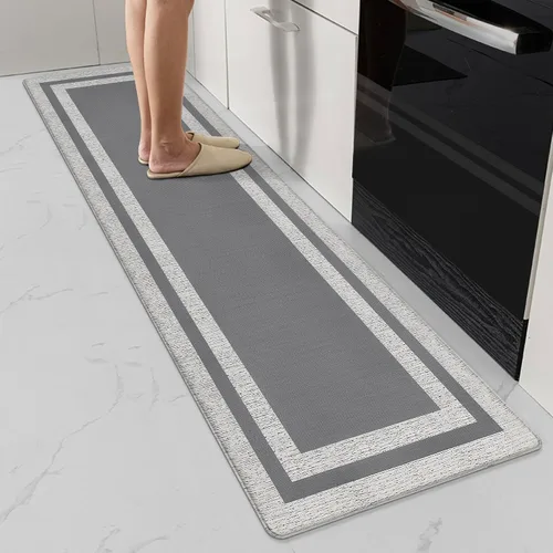 Vista 24 de Tapetes antifatiga para suelo de cocina, tapetes acolchados antifatiga de cocina de 17.3 x 27.5 pulgadas, impermeables, antideslizantes, de pie