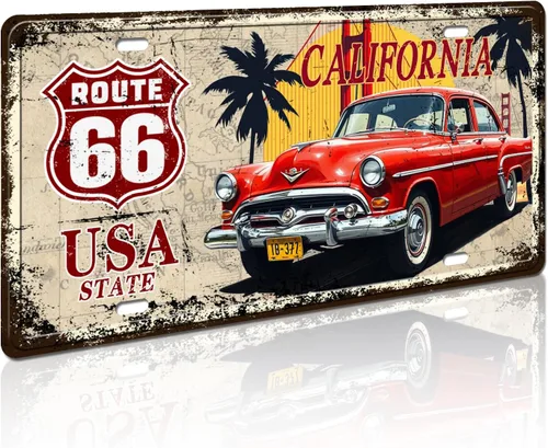Vista 9 de Texas Route 66 - Letrero decorativo para placa de matrícula vintage de Estados Unidos, 12 x 6 pulgadas